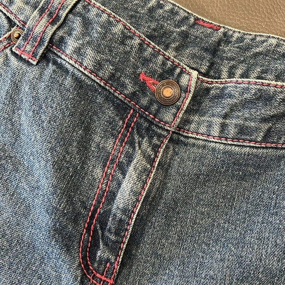 INC International Concepts Flare Pink Stitch Denim Jeans. Size 6. Cotton/spandex - Picture 3 of 6